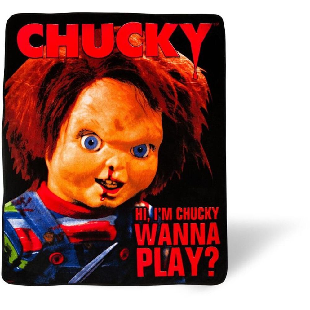 Child's Play - Fleece Throw Blanket - Chucky Wanna Play (50" x 60")